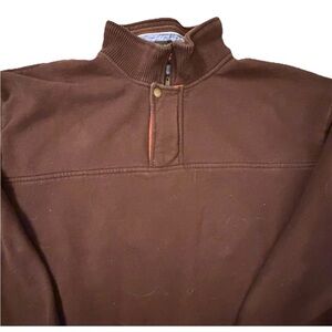 Orvis Signature Collection Charlie O’Rourke Brown Sueded Quarter Zip Pullover XL